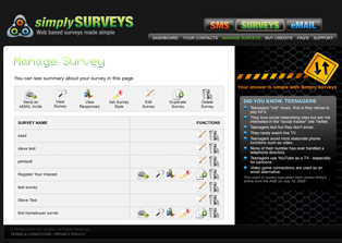 Simply surveys dashboard image